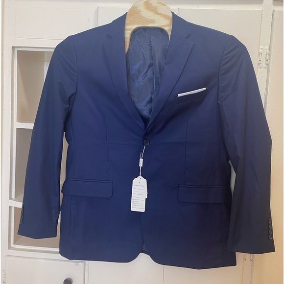 Wehilion Men's Premium Classic Navy Suit Jacket Separate Coat-Regular XXL - Picture 6 of 13